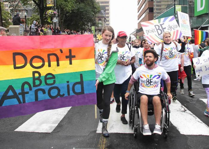 Group of people participating in Halifax Pride Parade