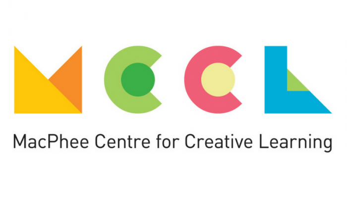 MacPhee Centre for Creative Learning logo, a series of stylized letters M C C L